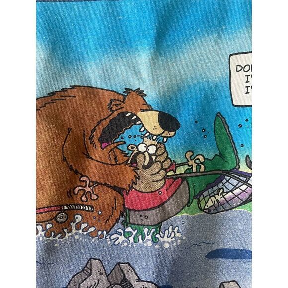 Vintage Alaska TUNDRA Comic Cartoon Funny Fishing Tshirt by Chad Carpenter - Picture 7 of 8